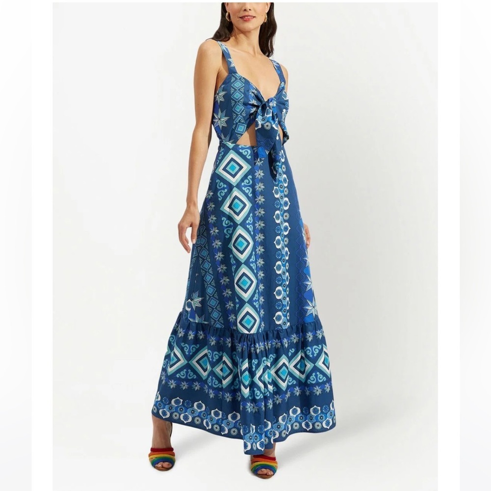 La Double J Peek-a-boo Graphic Print Midi